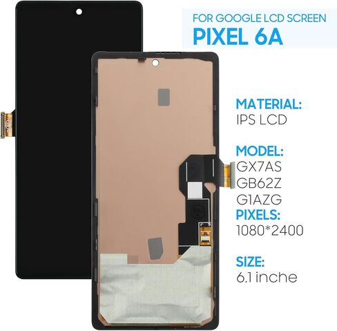 TFT Screen Replacement for Google Pixel 6A GX7AS GB62Z G1AZG 6.1" LCD Display Touch Digitizer Full Assembly with Frame (No Fingerprint) in Saudi Arabia