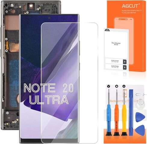 INCELL لهاتف Samsung Galaxy Note 20 Ultra شاشة بديلة لهاتف Samsung Note 20 Ultra LCD Display N986B N985 SM-N986U LCD محول رقمي يعمل باللمس باللون الأسود مع إطار (ليست بصمة الإصبع) in Kuwait