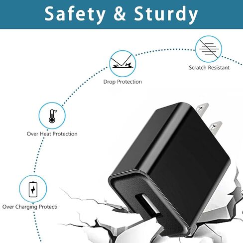 استبدال شاحن Amazon Fire TV Stick لجهاز Amazon Fire TV Stick 10W محول شاحن سريع مع 5FT USB A إلى سلك كابل Micro USB in Kuwait