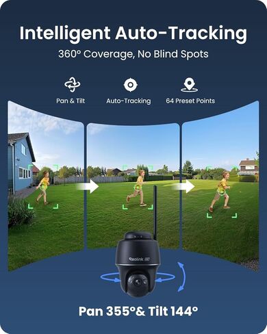 REOLINK Argus PT Ultra (Black) Bundle with Battery Pack-First 4K Solar Security Cameras Wireless Outdoor,360° Pan Tilt Auto-Tracking, 8MP Color Night Vision, 2.4/5 GHz Wi-Fi 6, No Monthly Fee, Home Hu in Saudi Arabia