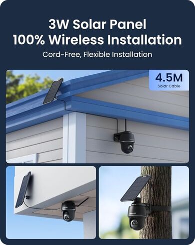 REOLINK Argus PT Ultra (Black) Bundle with Battery Pack-First 4K Solar Security Cameras Wireless Outdoor,360° Pan Tilt Auto-Tracking, 8MP Color Night Vision, 2.4/5 GHz Wi-Fi 6, No Monthly Fee, Home Hu in Saudi Arabia