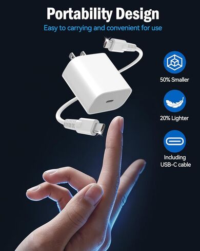 كتلة شاحن حائط USB C بقدرة 25 وات، PD 3.0 شحن سريع مع كابل USB C إلى C بطول 6.5FT/2M، بديل محول طاقة من النوع C بقدرة 25 وات للهاتف 17/Pro/Pro Max/17 Air/ 16/16 Pro/16 Pro Max/15/Plus/Pro (3 قطع) in Saudi Arabia