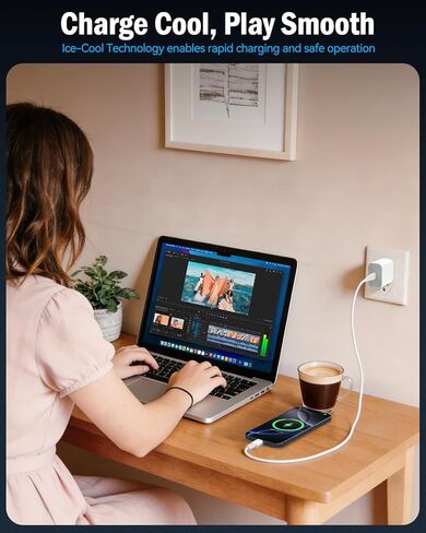 كتلة شاحن حائط USB C بقدرة 25 وات، PD 3.0 شحن سريع مع كابل USB C إلى C بطول 6.5FT/2M، بديل محول طاقة من النوع C بقدرة 25 وات للهاتف 17/Pro/Pro Max/17 Air/ 16/16 Pro/16 Pro Max/15/Plus/Pro (3 قطع) in Saudi Arabia