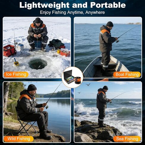 Underwater Fishing Camera with 360° Horizontal Rotating Exclusive Anti-Fog Lens & RGB Lure Lights, 5" 1080P 1200TVL IPS Screen, 20MP, 10000mAh, 99ft Cable for Ice, Boat, Nautical Fishing in Saudi Arabia