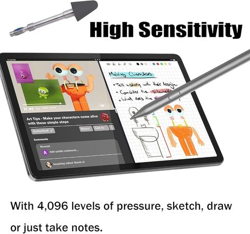 قلم Tab Plus Pen Nibs متوافق مع قلم Lenovo Tab Plus، قلم Tab Plus بديل لأقلام Lenovo Tab Plus، حساسية الضغط 4096 in Saudi Arabia