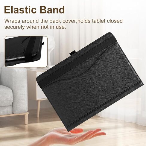Universal 10 10.1 inch Tablet Case for Android 16 15 Tablet 10.5 11 inch Case, Multi-Angle Viewing Stand Cover with Pocket for 9.6-11 Inch Tablet, Black in Saudi Arabia