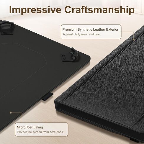 Universal 10 10.1 inch Tablet Case for Android 16 15 Tablet 10.5 11 inch Case, Multi-Angle Viewing Stand Cover with Pocket for 9.6-11 Inch Tablet, Black in Saudi Arabia