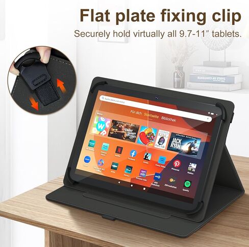 Universal 10 10.1 inch Tablet Case for Android 16 15 Tablet 10.5 11 inch Case, Multi-Angle Viewing Stand Cover with Pocket for 9.6-11 Inch Tablet, Black in Saudi Arabia