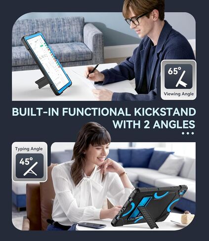 Case for Samsung Galaxy Tab A11 Plus 2026/ Tab A9 Plus 2023 11 inch, Military Grade Shockproof Protective Cover with Built-in Kickstand for A11+/ A9+ 11" Tablet, Black+Blue in Saudi Arabia