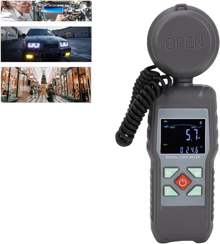 مقياس الضوء الرقمي، شاشة LCD بمستشعر قابل للدوران 360 درجة مع قياس درجة الحرارة وحمل البيانات، لصناعة الإضاءة في المكتبات والفصول الدراسية in Kuwait
