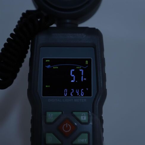 مقياس الضوء الرقمي، شاشة LCD بمستشعر قابل للدوران 360 درجة مع قياس درجة الحرارة وحمل البيانات، لصناعة الإضاءة في المكتبات والفصول الدراسية in Kuwait