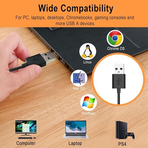 USB Earbuds with Microphone for PC, Lightweight Wired USB-A Computer Headphones with Adjustable Ear Hooks for PC Laptop Computer Mac Zoom Teams Office Work with Volume Controls & Mic/Speaker Mute in Saudi Arabia