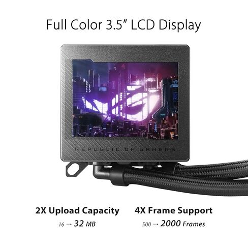 ASUS ROG Ryujin III 240 ARGB مبرد وحدة المعالجة المركزية السائل الكل في واحد مع مشعاع 240 مم. مضخة Asetek الجيل الثامن، 2X مراوح ARGB مغناطيسية 120 مم (تصميم سلسلة ديزي)، شاشة LCD 3.5 بوصة، أسود (متجدد) in Saudi Arabia