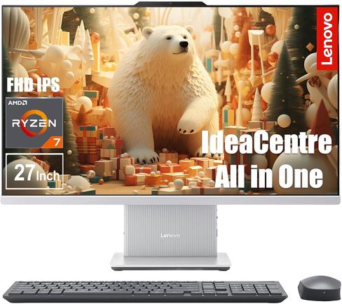 كمبيوتر مكتبي Lenovo IdeaCentre 27 بوصة AIO، شاشة لمس FHD، AMD 8-Core Ryzen 7 7735HS (قاعدة 3.2 جيجا هرتز)، ذاكرة الوصول العشوائي DDR5 سعة 32 جيجابايت، 1 تيرابايت SSD، Windows 11، WiFi 6، لوحة مفاتيح وماوس لاسلكيين، قاعدة شحن لاسلكية in Kuwait