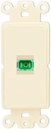 RiteAV 1 Port Fiber Optic Coupler Jack SC Simplex Singlemode APC Wall Plate - Rocker White in Saudi Arabia