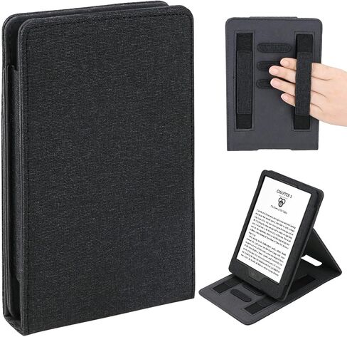 حافظة قابلة للطي مقاس 6 بوصات لجهاز Kindle الجديد من الجيل الحادي عشر 2024/2022، غطاء حامل من جلد البولي يوريثان خفيف الوزن مع شريطين لليدين وخاصية النوم/الاستيقاظ التلقائي لإصدار Amazon Kindle 2024/2022 مقاس 6 بوصات in Saudi Arabia