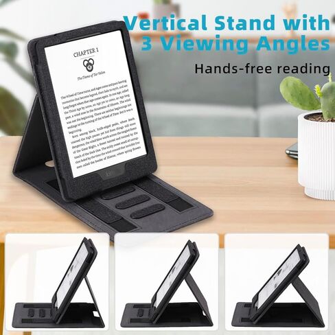 حافظة قابلة للطي مقاس 6 بوصات لجهاز Kindle الجديد من الجيل الحادي عشر 2024/2022، غطاء حامل من جلد البولي يوريثان خفيف الوزن مع شريطين لليدين وخاصية النوم/الاستيقاظ التلقائي لإصدار Amazon Kindle 2024/2022 مقاس 6 بوصات in Saudi Arabia