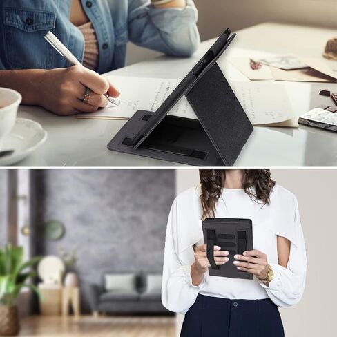 حافظة قابلة للطي مقاس 6 بوصات لجهاز Kindle الجديد من الجيل الحادي عشر 2024/2022، غطاء حامل من جلد البولي يوريثان خفيف الوزن مع شريطين لليدين وخاصية النوم/الاستيقاظ التلقائي لإصدار Amazon Kindle 2024/2022 مقاس 6 بوصات in Saudi Arabia