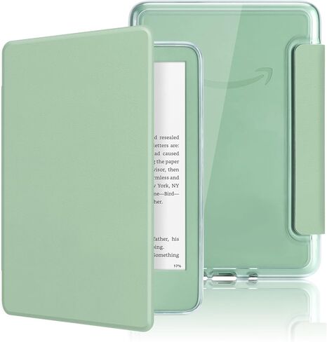 حافظة لجهاز Kindle 11th Generation 2024/2022 مقاس 6 بوصات، غطاء جلد PU خفيف وغطاء خلفي صلب من الأكريليك الشفاف مع خاصية النوم/الاستيقاظ التلقائي، وردي in Kuwait