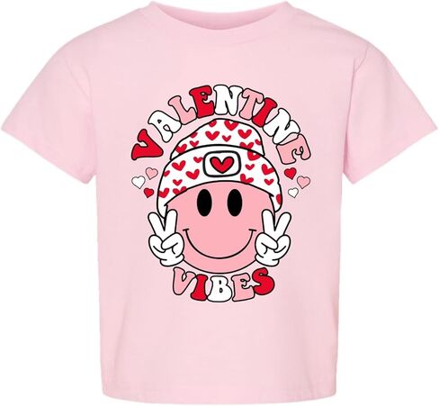 Cute 1st Valentine's Day Love Hearts Toddler Crew T-Shirt in Saudi Arabia