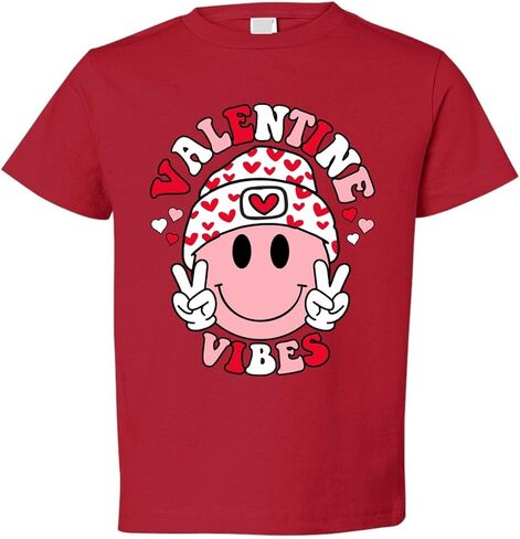 Cute 1st Valentine's Day Love Hearts Toddler Crew T-Shirt in Saudi Arabia