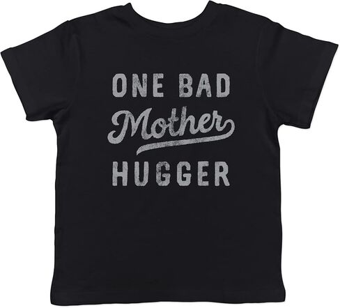 تي شيرت للأطفال الصغار One Bad Mother Hugger تي شيرت مضحك ساخر عناق نكتة نص جرافيك تي شيرت للأطفال الصغار in Kuwait