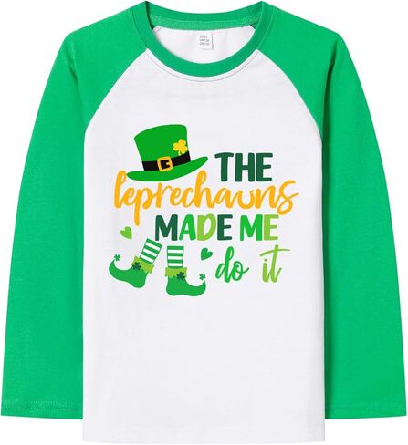 تي شيرت مضحك للأطفال من St Patrick Day للأولاد والبنات تي شيرت شامروك الأيرلندي للأطفال الصغار من Clover Lucky تي شيرت علوي ملابس in Kuwait