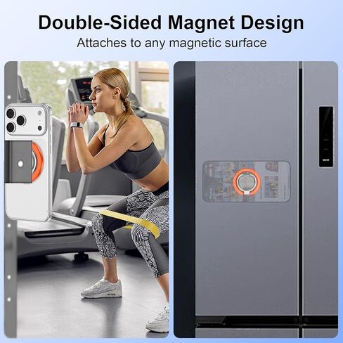 Magsafe Phone Grip Ring Holder Dual-Sided Magnetic Phone Stand Magnet Mag Safe Phone Grip Finger Loop for iPhone 17 Pro Max/17 Pro/17 Plus/17/Air/16e/16/15/14/13/12,Samsung,Android,Magnetic Car Mount in Saudi Arabia
