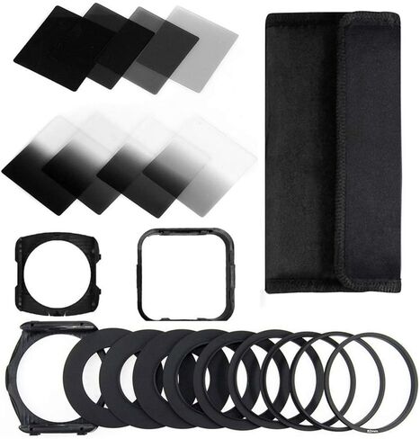 مجموعة مرشحات Camera Filtro Gradient ND2 4 8 16 Square ND مجموعة من سلسلة حامل مرشح حلقات محول لكاميرات DSLR (اللون: 10 في 1) in Kuwait