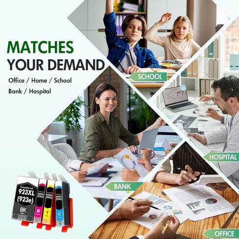 923 923e 923XL 8130e Ink Cartridges Combo Pack with Chip: Replacement for HP 923 923e Ink Cartridges for HP Printer OfficeJet Pro 8130e 8135e 8139e 8125e 8138e 8122e 8120 8124e 8130(4 Pack B/C/M/Y) in Kuwait