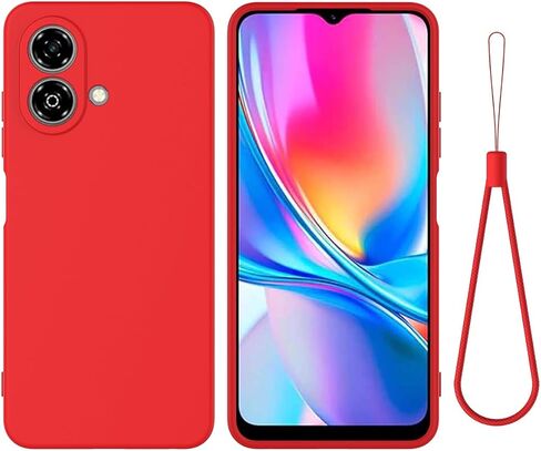 متوافق مع جراب هاتف ZTE Blade A35e 4G مع سوار معصم، غطاء رفيع ونحيف من السيليكون السائل الناعم والمطاط الناعم من مادة TPU لحماية الكاميرا الكاملة وغطاء بسيط بلون نقي، أسود in Saudi Arabia