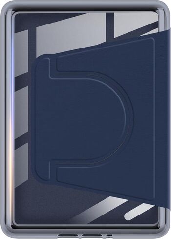 حافظة دوارة 360 درجة لجهاز Kindle Paperwhite مقاس 6.8 بوصة (إصدار الجيل الحادي عشر - 2021)، غطاء حامل قابل للتعديل بتصميم مغناطيسي قابل للفصل وظهر شفاف مع خاصية النوم/الاستيقاظ التلقائي، أزرق داكن in Saudi Arabia
