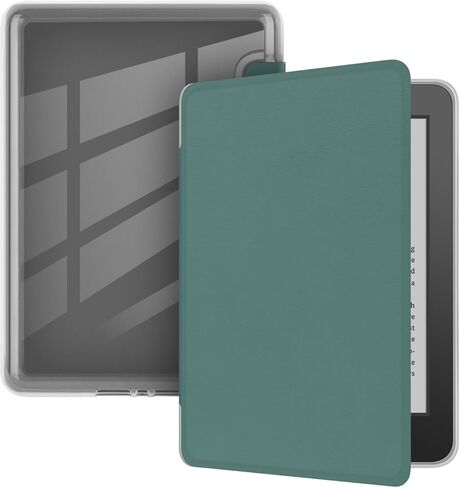 Case for 6" Kindle (10th Generation-2019 Release), Ultra Clear Soft Flexible Transparent TPU Back Cover with Auto Sleep/Wake for Kindle (Model NO. J9G29R), Dark Green in Saudi Arabia
