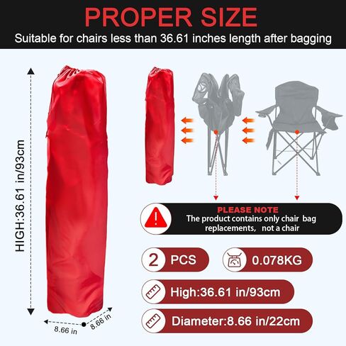 Camping Chair Bags Replacement for Coleman, Camp Folding Chair Bag, Lawn Chair Bag Replacement Outdoors & Sports,36.61 Inches, Red, 2 Pack in Saudi Arabia