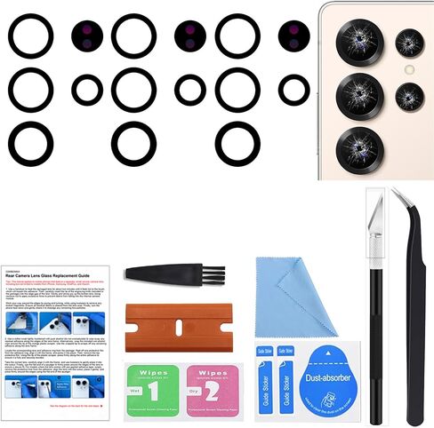 GREEN FUSION 3PCS Rear Camera Lens Glass Replacement Part Compatible with Galaxy S25 Ultra, with Tools & Instruction in Saudi Arabia