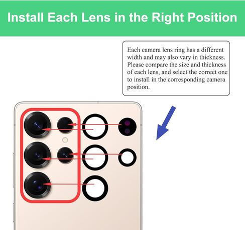 GREEN FUSION 3PCS Rear Camera Lens Glass Replacement Part Compatible with Galaxy S25 Ultra, with Tools & Instruction in Saudi Arabia