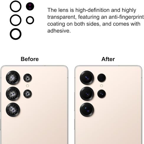 GREEN FUSION 3PCS Rear Camera Lens Glass Replacement Part Compatible with Galaxy S25 Ultra, with Tools & Instruction in Saudi Arabia