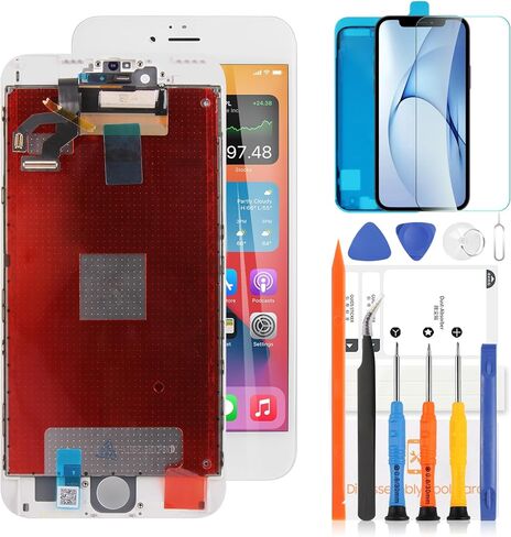 Screen Replacement for iPhone 6s Plus A1634 A1687 A1690 A1699 5.5 Inch LCD Display Screen Touch Screen Digitizer Assembly for iPhone 6s Plus LCD Repair Parts with Tools Kits (White) in Saudi Arabia