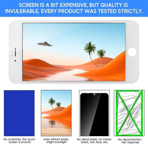 Screen Replacement for iPhone 6s Plus A1634 A1687 A1690 A1699 5.5 Inch LCD Display Screen Touch Screen Digitizer Assembly for iPhone 6s Plus LCD Repair Parts with Tools Kits (White) in Saudi Arabia