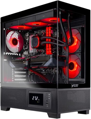 كمبيوتر Skytech Gaming Azure 3 Plus للألعاب، Intel i5 14400F 2.5 جيجا هرتز، NVIDIA RTX 5070 12 جيجا، 1 تيرابايت Gen4 NVMe SSD، 16 جيجا DDR5 RAM 6000، 850 وات Gold ATX 3 PSU، 360 ARGB AIO، Wi-Fi، Win 11، سطح المكتب in Kuwait