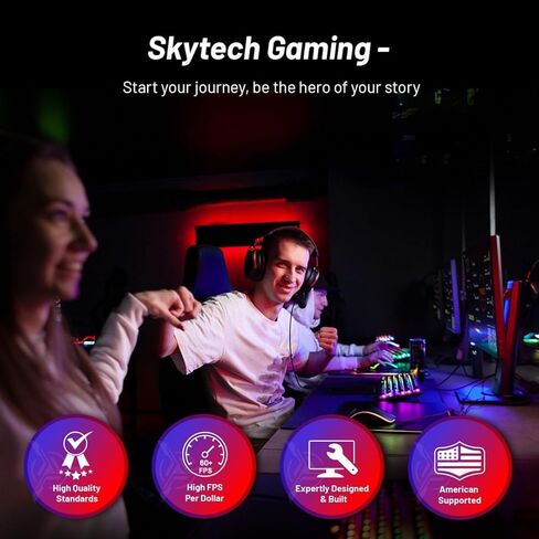 كمبيوتر ألعاب Skytech Gaming Edge، AMD Ryzen 7 5700 3.7 جيجا هرتز، NVIDIA RTX 5060، 1 تيرابايت NVMe SSD، 32 جيجابايت DDR4 RAM 3200، 650 واط Gold PSU، Wi-Fi، Win 11، سطح المكتب in Kuwait