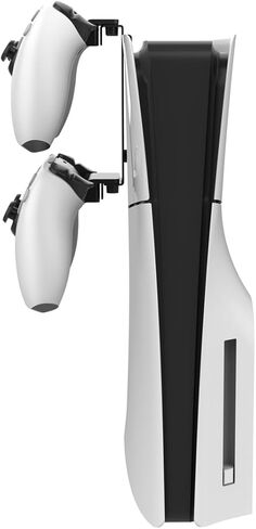 وحدة تحكم مزدوجة وحامل سماعة رأس من Monzlteck لجهاز PS5 Slim/pro - بدون براغي معدنية على الحائط، وحدة تخزين جانبية، تصميم موفر للمساحة لتنظيم إعداد الألعاب in Kuwait