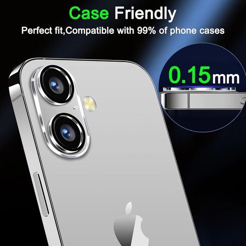 4 قطع من واقي عدسة الكاميرا لهاتف iPhone 16 iPhone 16 Plus، ملحقات مناسبة للحافظة، واقي شاشة الكاميرا من الزجاج المقسى HD in Saudi Arabia