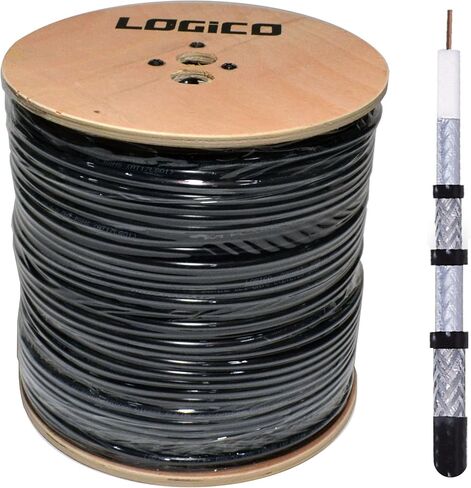 لوجيكو أفضل كابل محوري RG6 دفن مباشر 18AWG رباعي الدرع محوري 1000 قدم خارجي تحت الأرض in Kuwait