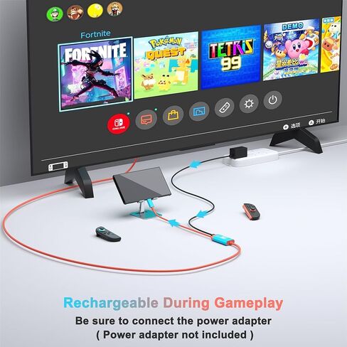Switch 2 Dock، (التوصيل والتشغيل) 4K@60HZ 6.6 قدم، كابل بديل USB C إلى HDMI لمنصة Nintendo Switch Dock، محول قاعدة تلفزيون محمول للسفر وسلك محطة إرساء NS2 للسفر متوافق مع Nintendo Switch in Kuwait