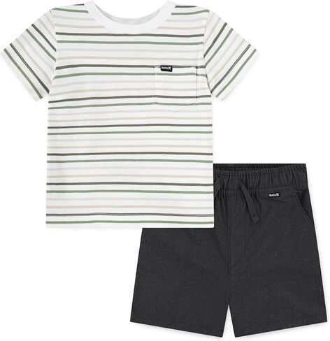 Hurley Baby and Toddler Boys' Soft Basic Cloud Slub T-Shirt and Shorts 2-Piece Outfit Set in Saudi Arabia