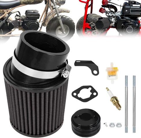 Chikia CT200U 196cc Upgraded Air Filter Kit Compatible with Coleman CT200U EX BT200X Warrior MB200 Baja Trailmaster KT196 196cc Predator 212 GX160 GX200 6.5 hp Mini Bike Go Kart (Black) in Saudi Arabia
