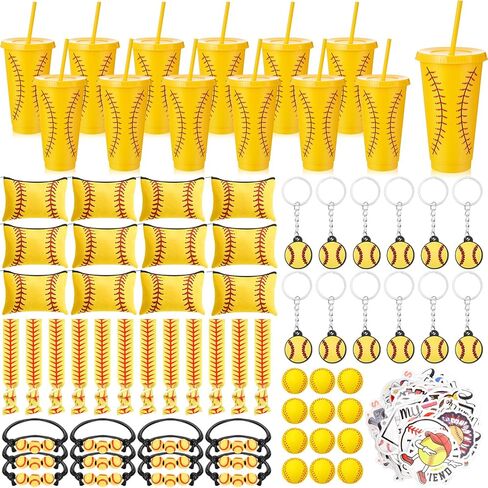 122 PCS Forball Party Favors مجموعة أكياس كرة السلة Goodie تشمل أكوابًا مع Straw Mini Ball Ball Stareles صفارة صفارات الملصقات لأقلام لحفلات عيد الميلاد in Kuwait