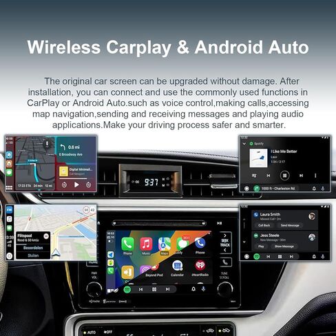 Toyota Wireless CarPlay/Android Auto Dongle | Plug & Play for 2014-2019 Sienna, Prius, Tacoma, Tundra, Highlander, RAV4, 4Runner with Entune 2.0 | Works with OEM Camera & Controls​ in Saudi Arabia
