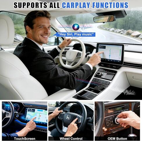 Upgraded Wireless CarPlay & Android Auto Adapter for iPhone & Android, Mini Plug & Play Dongle, Fast & Stable No-Lag, Converts Factory Wired CarPlay to Wireless for Cars, USB-A/USB-C in Saudi Arabia